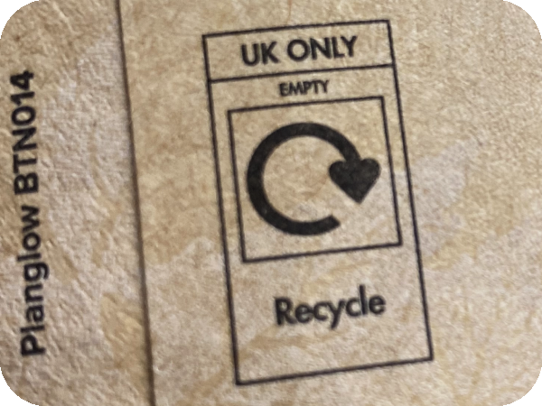 Recyclable logo on bowl