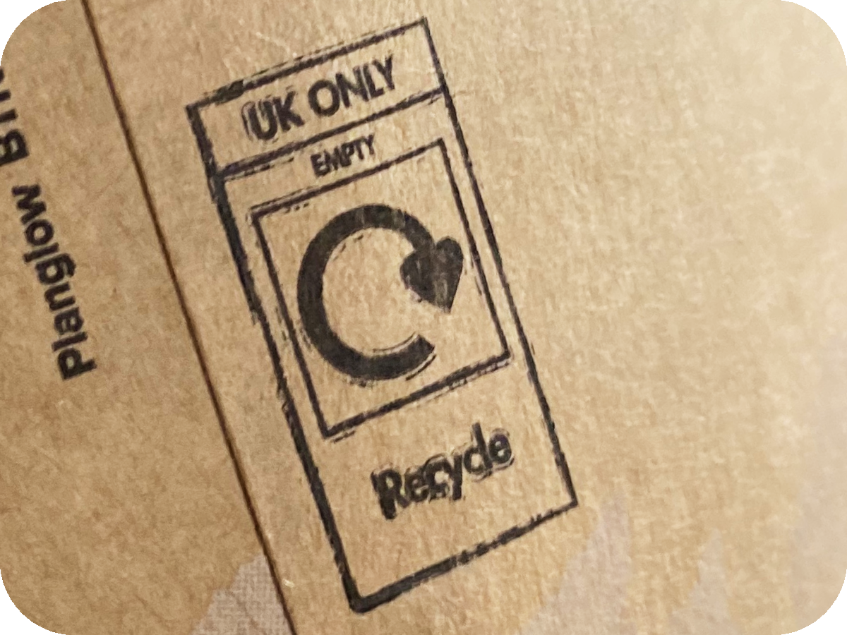 Recyclable logo on bowl